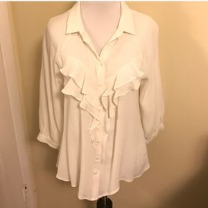 Anthropology lace back blouse